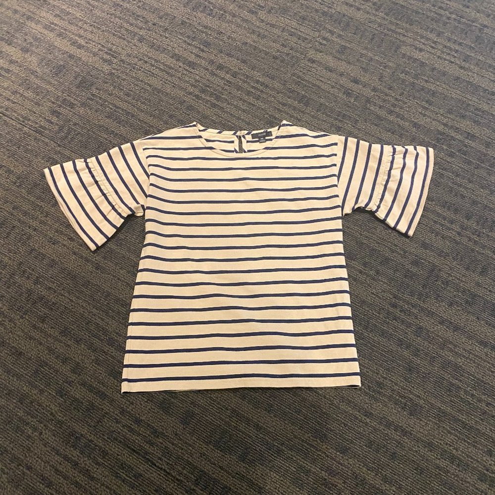 NWT J. Crew Ruffle sleeve tee